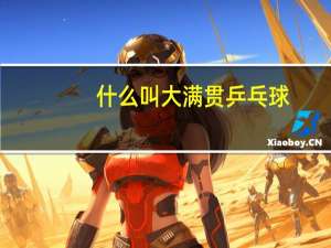 什么叫大满贯乒乓球