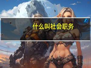 什么叫社会职务