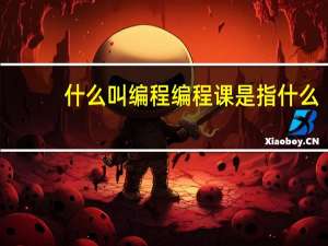 什么叫编程编程课是指什么