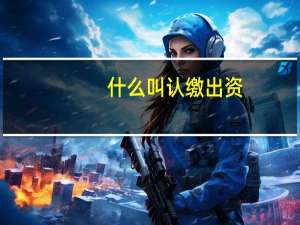 什么叫认缴出资