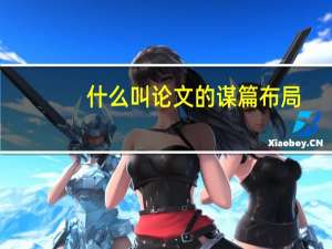 什么叫论文的谋篇布局