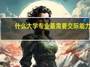 什么大学专业最需要交际能力