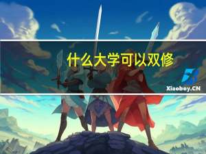 什么大学可以双修