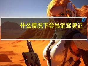 什么情况下会吊销驾驶证