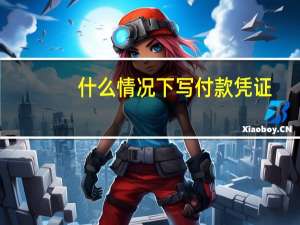 什么情况下写付款凭证