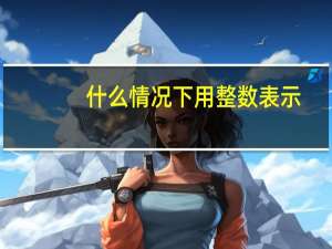 什么情况下用整数表示