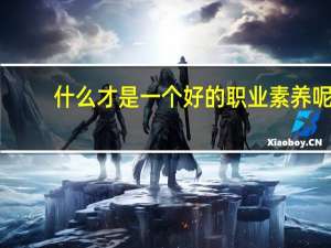 什么才是一个好的职业素养呢