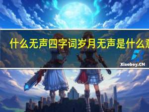 什么无声四字词 岁月无声是什么意思