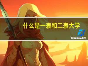 什么是一表和二表大学
