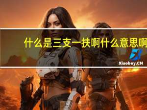 什么是三支一扶啊什么意思啊