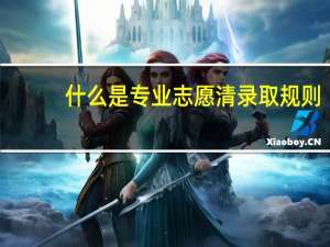 什么是专业志愿清录取规则