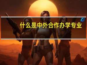 什么是中外合作办学专业