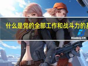 什么是党的全部工作和战斗力的基础