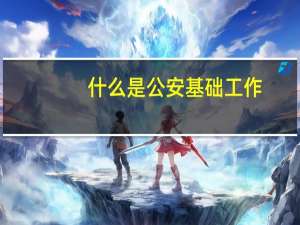 什么是公安基础工作