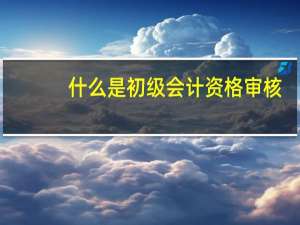 什么是初级会计资格审核