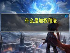 什么是加权和法
