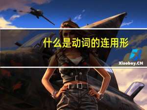 什么是动词的连用形