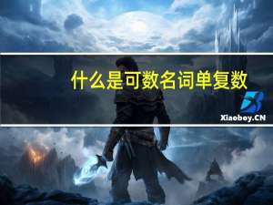 什么是可数名词单复数