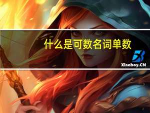 什么是可数名词单数