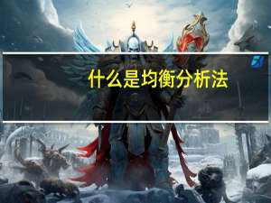 什么是均衡分析法