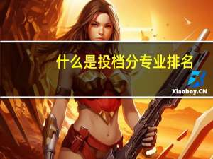 什么是投档分专业排名