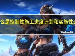什么是控制性施工进度计划和实施性进度计划