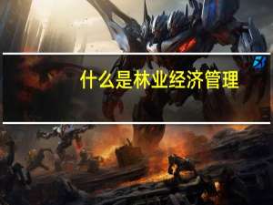 什么是林业经济管理