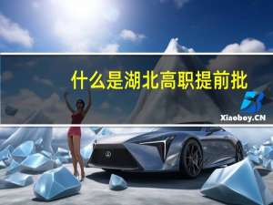 什么是湖北高职提前批