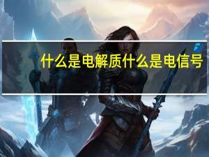 什么是电解质 什么是电信号