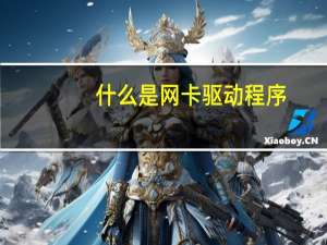 什么是网卡驱动程序
