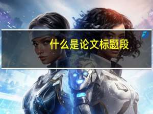 什么是论文标题段