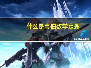 什么是韦伯数学定理（什么是韦伯数）