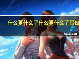 什么更什么了什么更什么了写句子