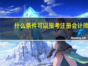 什么条件可以报考注册会计师