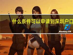 什么条件可以申请到深圳户口
