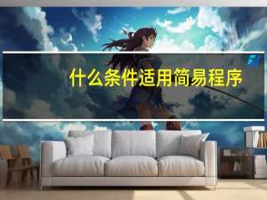 什么条件适用简易程序
