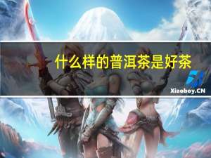 什么样的普洱茶是好茶