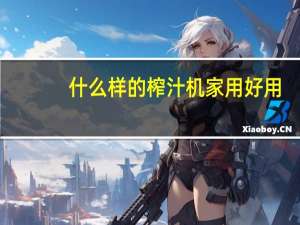 什么样的榨汁机家用好用