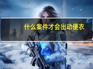 什么案件才会出动便衣