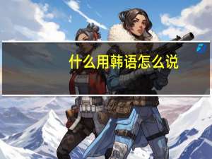 什么用韩语怎么说
