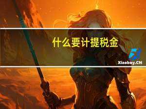 什么要计提税金
