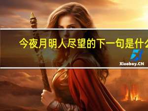今夜月明人尽望的下一句是什么