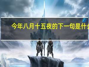 今年八月十五夜的下一句是什么