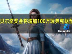 今年诺贝尔奖奖金将增加100万瑞典克朗至1100万克朗