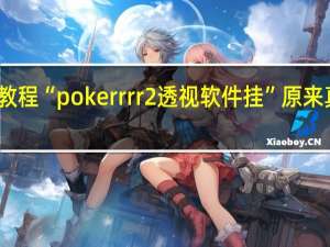 今日教程“pokerrrr2透视软件挂”原来真可以开挂