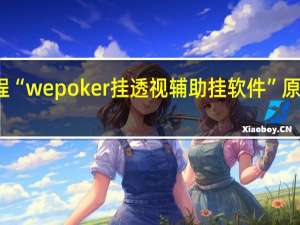 今日教程“wepoker挂透视辅助挂软件”原来真可以开挂