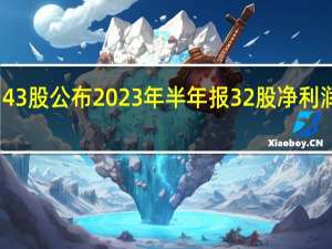 今日43股公布2023年半年报32股净利润同比增长