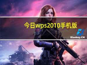 今日wps2010手机版（wps2010个人版）