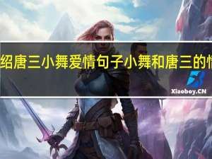 介绍唐三小舞爱情句子 小舞和唐三的情侣头像