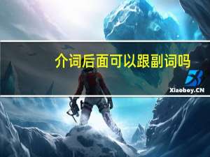 介词后面可以跟副词吗